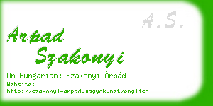 arpad szakonyi business card